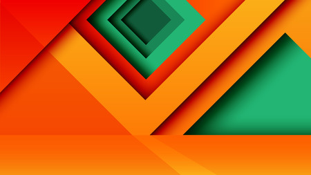 Abstract geometric paper cut web banner background template.Vector illustration.のイラスト素材