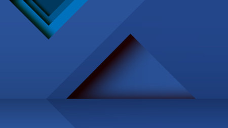 Abstract minimal geometric paper cut web banner on blue background template.Vector illustration.