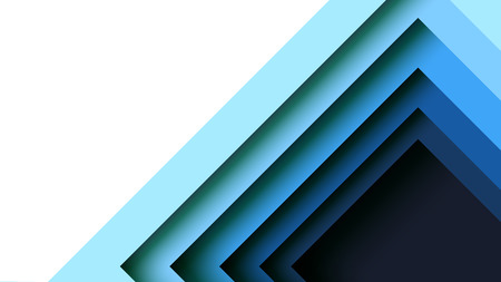 Abstract blue square geometric shape paper cut layerdesignのイラスト素材