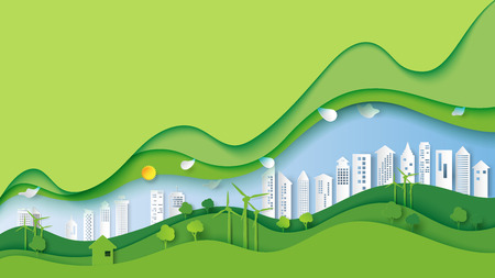 Ecology and environment conservation creative idea concept design.のイラスト素材