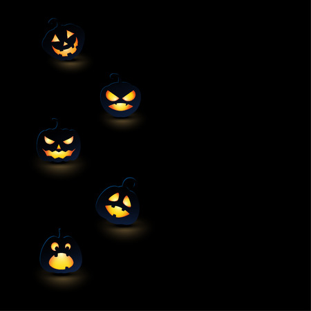 Halloween pumpkin icon on black background.Vector illustration.のイラスト素材