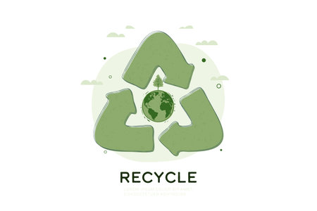 Recycle symbol The concept of Green Energy, Ecology and environment sustainable development. Vector illustration.のイラスト素材