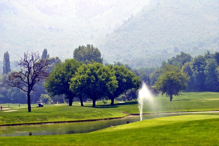 beautiful international 18 hole golf course in indiaの写真素材