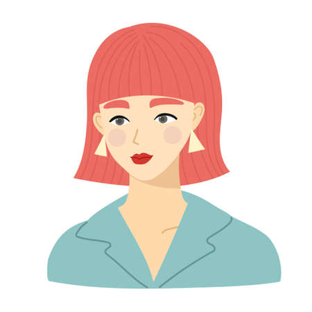 Fashionable woman with bob hairstyleのイラスト素材
