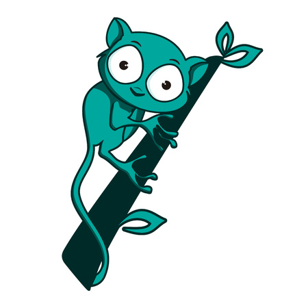 Tarsius vector Animal Character. Vector Illustration Isolated on White.のイラスト素材