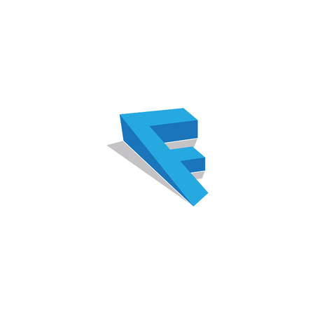 Letter F logo concept design with a shadow. Letter company 3d vector icons such logo. This is a logo for a small company. Vector illustration EPS.8 EPS.10のイラスト素材