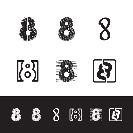 Set vector design eight for Women's day celebration in 8th of March.のイラスト素材