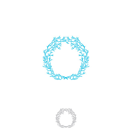A Logo coral o shaped. Vector illustration on white background. Vector illustrationのイラスト素材