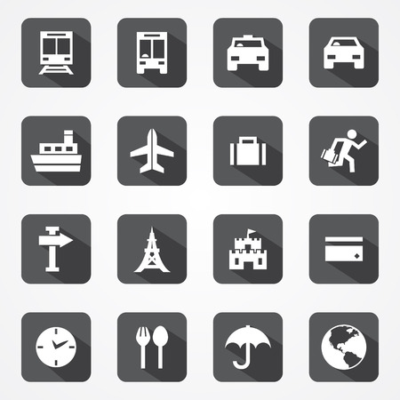 Set transportation and travel app icon vector concept design. Vector illustrationのイラスト素材