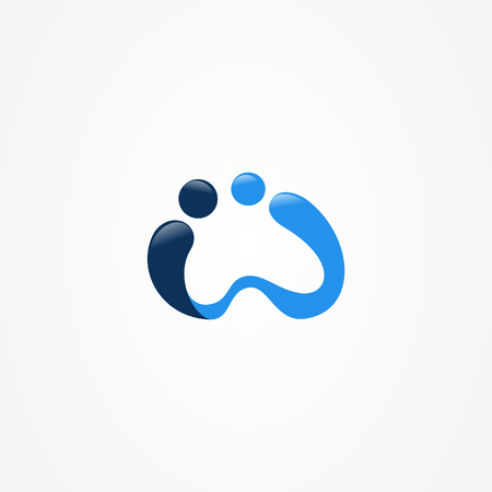 Business corporate letter w with blue color. Letter w for technology design. Vector illustrationのイラスト素材
