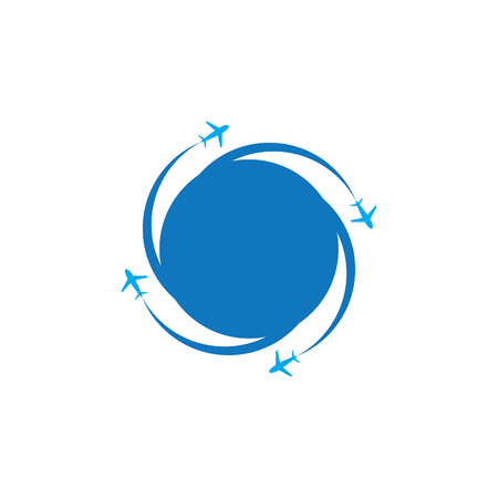 Swirl business travel vector design emblem with blue color. Speed travel vector logo template. Vector illustration EPS.8 EPS.10のイラスト素材
