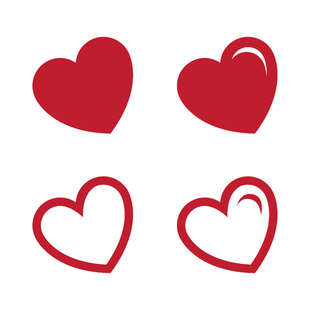 Heart, symbol of love and romantic feelings set vector concept design. Flat heart love vector. Vector illustration EPS.8 EPS.10のイラスト素材