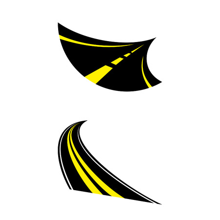Road elements street transport asphalt line way footpath ring infinity and turns vector illustration. Road highway design plan transportation map element path speedway city road section constructor. Vector illustration EPS.8 EPS.10のイラスト素材