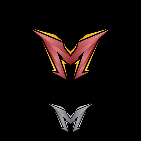 Geometric letter M vector concept design for gaming, robotic, IT, marketing and etc. M letter concept for mobile or computer application. Vector illustration EPS.8 EPS.10のイラスト素材