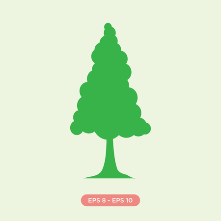 Cartoon of pine tree icon silhouette vector design element. Flat tree graphic design vector. Vector illustration EPS.8 EPS.10のイラスト素材