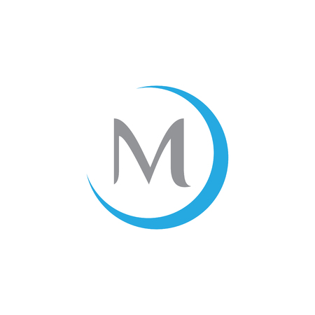 Simple, illustration round letter M vector on the white background. Creative letter M. Vector illustration EPS.8 EPS.10のイラスト素材