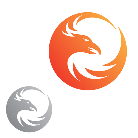 Simple abstract Eagle fire vector icon for graphic design, web and app. Modern design animal wildlife.のイラスト素材