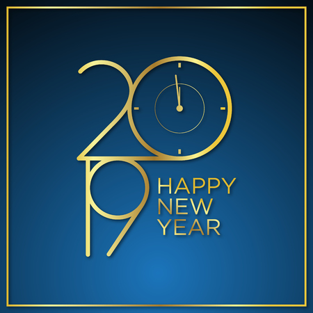 Classy design vector waiting time of new year background with color gold. Design vector 2019 happy new year for greeting card or banner. Vector illustration EPS.8 EPS.10のイラスト素材
