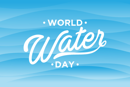World Water Day letter on abstract wave background. Simple letter World Water Day letter for element design. Vector illustration EPS.8 EPS.10のイラスト素材