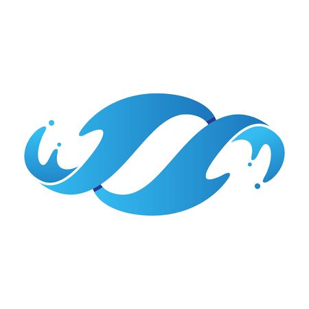 Abstract twist water splash on the white background. Water splash for element design. Vector illustrationのイラスト素材