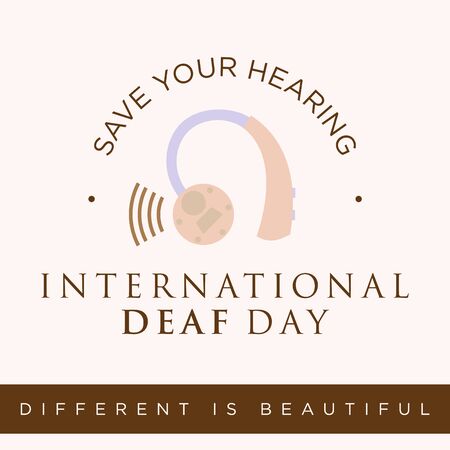 Quote for International Deaf Day emblem concept background. Holidays around the world of Deaf Day. Vector illustrationのイラスト素材