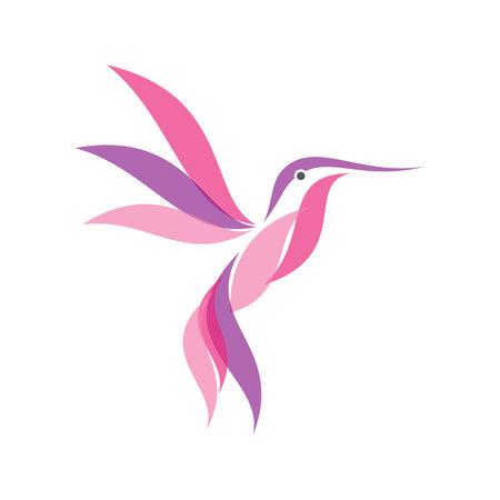 Colorful Hummingbird icon symbol in modern flat style. Hummingbird vector symbol for element design. Vector illustrationのイラスト素材