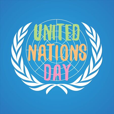 Colorful letter United Nation Day vector in flat style. United nation day text banner. Vector illustration EPS.8 EPS.10のイラスト素材