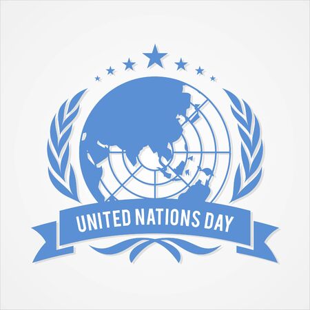 United Nation Day banner vector in flat style. United nation day text banner. Vector illustration EPS.8 EPS.10のイラスト素材