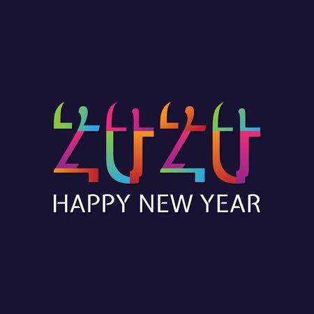 2020 Happy  New Year insta color banner. 2020 design greetings, invitations and banner or background. Vector illustration EPS.8 EPS.10のイラスト素材
