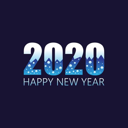 2020 Happy  New Year insta color banner winter style. 2020 design greetings, invitations and banner or background. Vector illustration EPS.8 EPS.10のイラスト素材