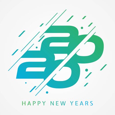 Modern and colorful design 2020 happy new year design template for element design. Design for calendar, greeting cards or print. Vector illustrationのイラスト素材