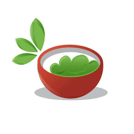 Bowl icon with leaf isolated on white background from food collection. Bowl icon trendy and modern bowl symbol. Vector illustration EPS.8 EPS.10のイラスト素材