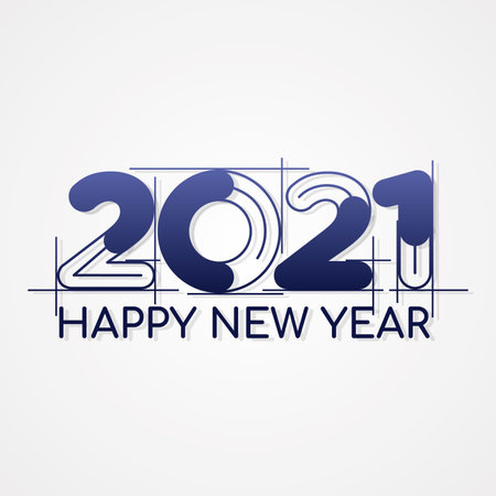 Happy New Year 2021 slice style on grey background. Happy New Year 2021 vector background illustration template. Vector illustrationのイラスト素材