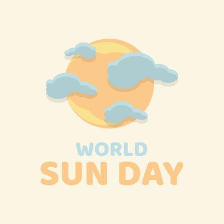 Colorful design letter World Sun Day for background or greeting card. Vector illustrationのイラスト素材