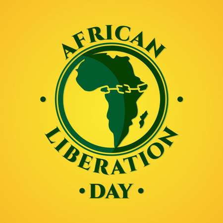 An illustration of African Liberation Day with African map and chain breaking. Vector illustrationのイラスト素材