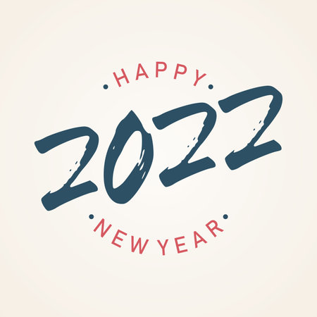 Vintage Happy 2022 new year banner for your seasonal holidays. Design background 2022. Vector illustrationのイラスト素材