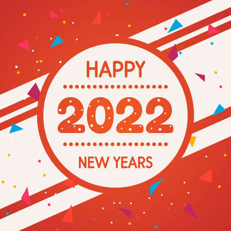 2022 Happy  New Year simple design invitations and banner or background. Vector illustrationのイラスト素材