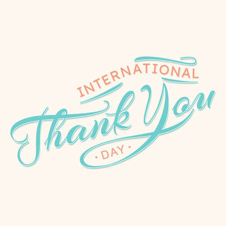 Calligraphy letter International Thank You Day. Vector illustration  .のイラスト素材