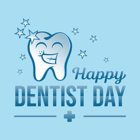 Happy Dentist Day letter vector design template. Vector illustrationのイラスト素材