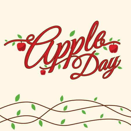 Apple day letter creative design template. Vector illustration EPS.8 EPS.10のイラスト素材