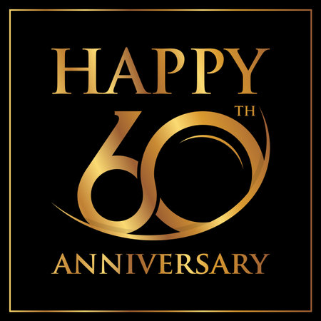 Luxury design Happy 60th Anniversary logo. Vector illustration EPS.8 EPS.10のイラスト素材