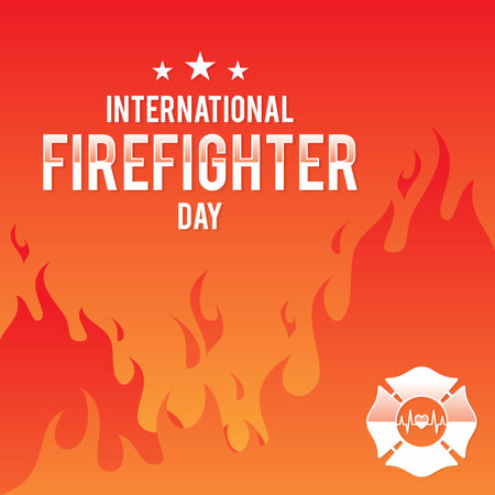 Poster or background for International Firefighters Day. Vector illustrationのイラスト素材