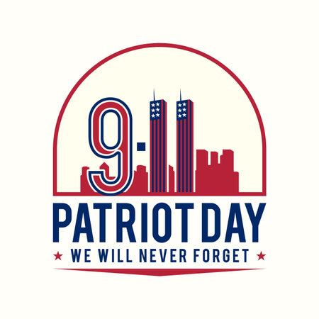 Patriot Day anniversary banner emblem design. Vector illustration EPS.8 EPS.10