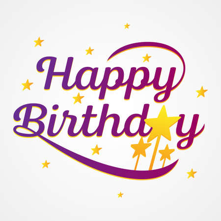 Happy Birthday lettering text banner colorful and elegance. Vector illustration EPS.8 EPS.10のイラスト素材