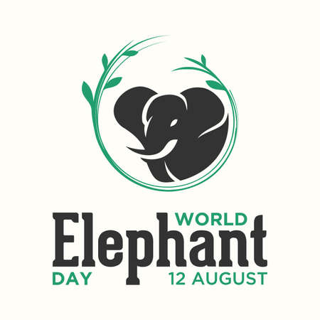 Word letter World Elephant Day August 12 template background. Vector illustration EPS.8 EPS.10の写真素材