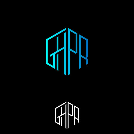 GHPR logo initial letter design template vector design symbol. Vector illustrationのイラスト素材