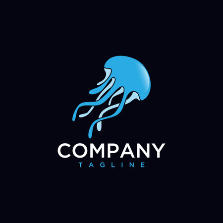Jellyfish cartoon logo design template. Vector illustration EPS.8 EPS.10のイラスト素材