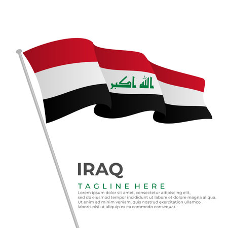 Template vector Iraq flag modern design. Vector illustrationのイラスト素材