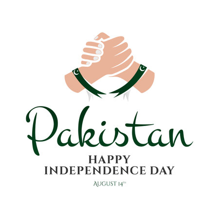 Pakistan Happy Independence Day vector template 14th August. Vector illustrationのイラスト素材