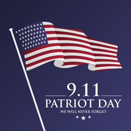 Patriot Day 9 11 USA Background Illustration with flag. Vector illustration